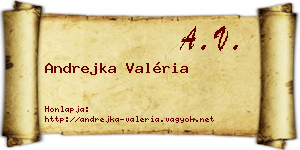 Andrejka Valéria névjegykártya