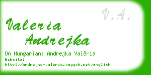 valeria andrejka business card
